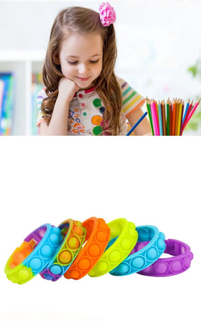 Bracelete Sensorial Fidget Bubble Simple Dimple: Alívio de Estresse e Ansiedade em Cores Vibrantes