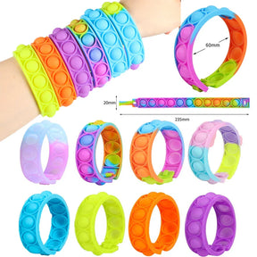 Bracelete Sensorial Fidget Bubble Simple Dimple: Alívio de Estresse e Ansiedade em Cores Vibrantes