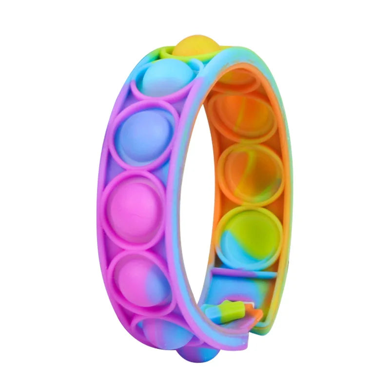 Bracelete Sensorial Fidget Bubble Simple Dimple: Alívio de Estresse e Ansiedade em Cores Vibrantes