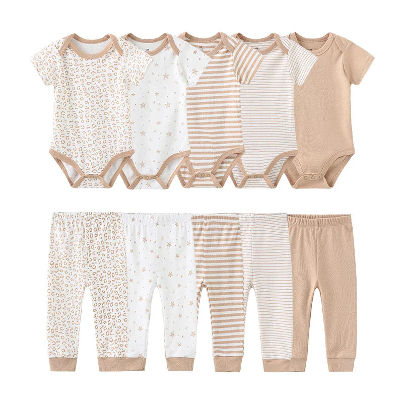 Kit Conjunto Body e Calça - 10 peças, Coleção Ternura em Tons