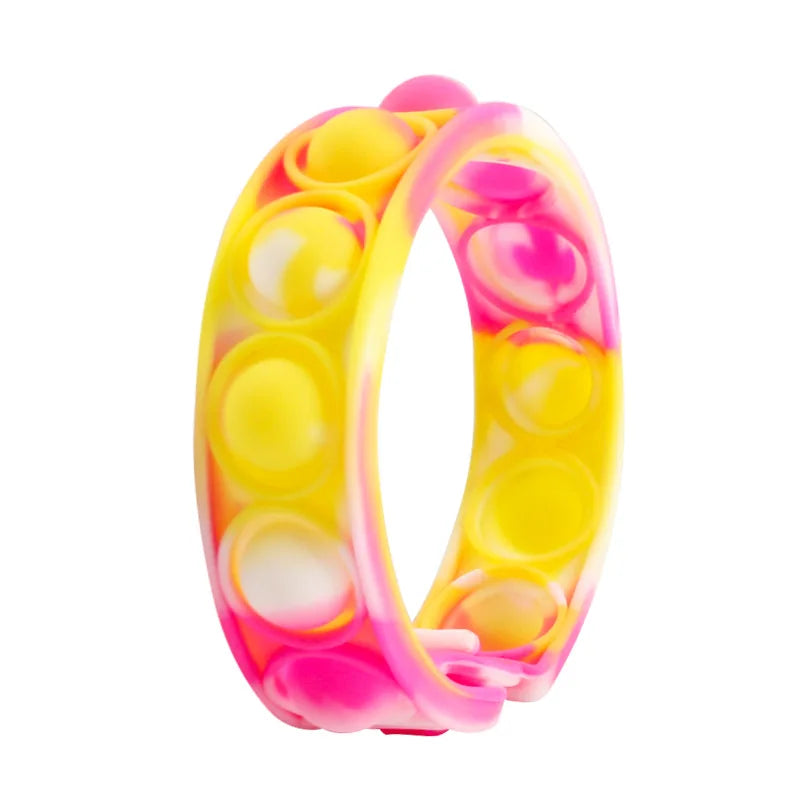 Bracelete Sensorial Fidget Bubble Simple Dimple: Alívio de Estresse e Ansiedade em Cores Vibrantes