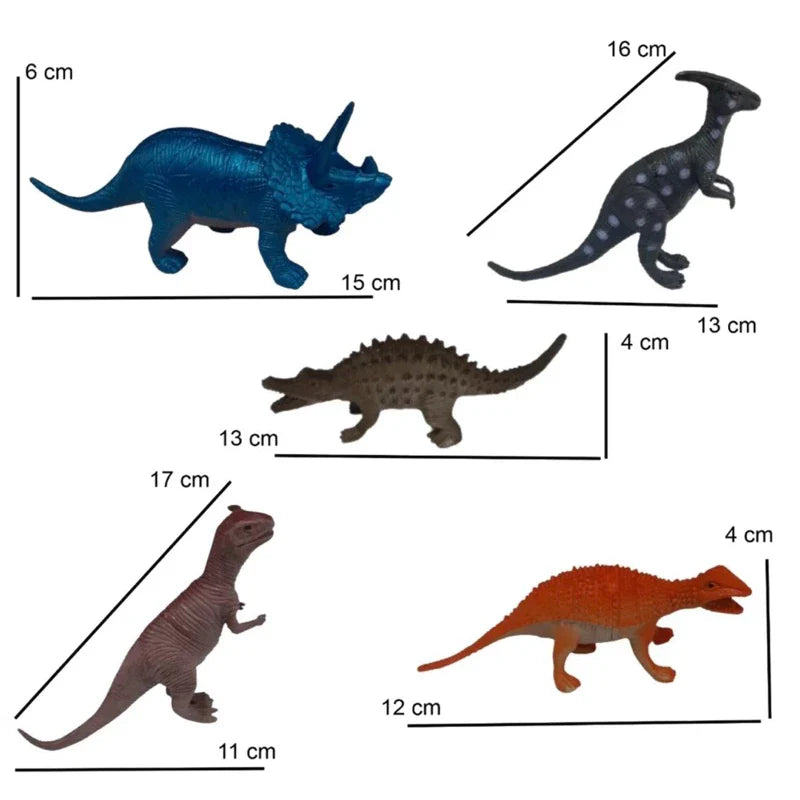 Kit Com 8 Dinossauros Emborrachado